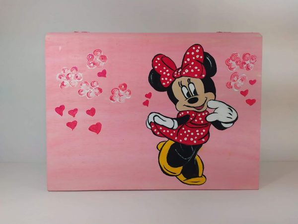 xylino kouti bizoutiera zografismeni minnie mouse