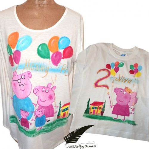 set tshirt blouzes mama kori genethlion peppa pig